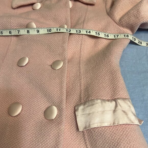 Luxe Arden B. Women's Pea Coat Double Breasted Pink Wool Blend Size Medium - Picture 4 of 11